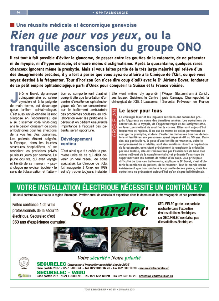 Rien que pour vos yeux, ou la tranquille ascension du groupe ONO